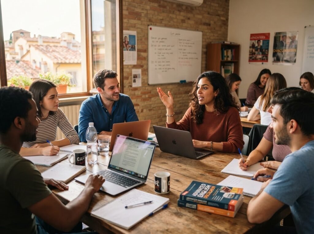 Young adults in an advanced Cambridge C1 and C2 seminar